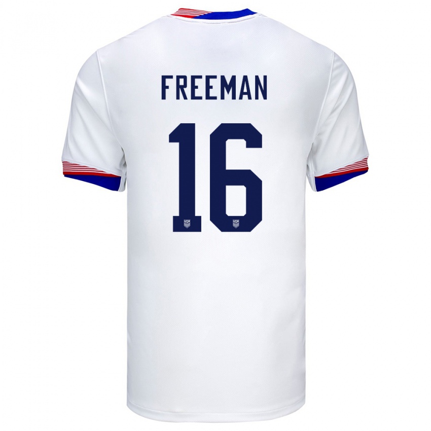 Kinder Vereinigte Staaten Alex Freeman #16 Weiß Heimtrikot Trikot 24-26 T-Shirt