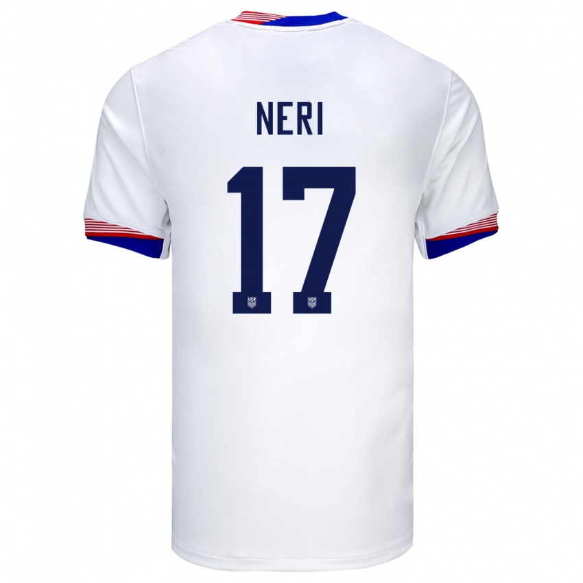 Kinder Vereinigte Staaten Rodrigo Neri #17 Weiß Heimtrikot Trikot 24-26 T-Shirt