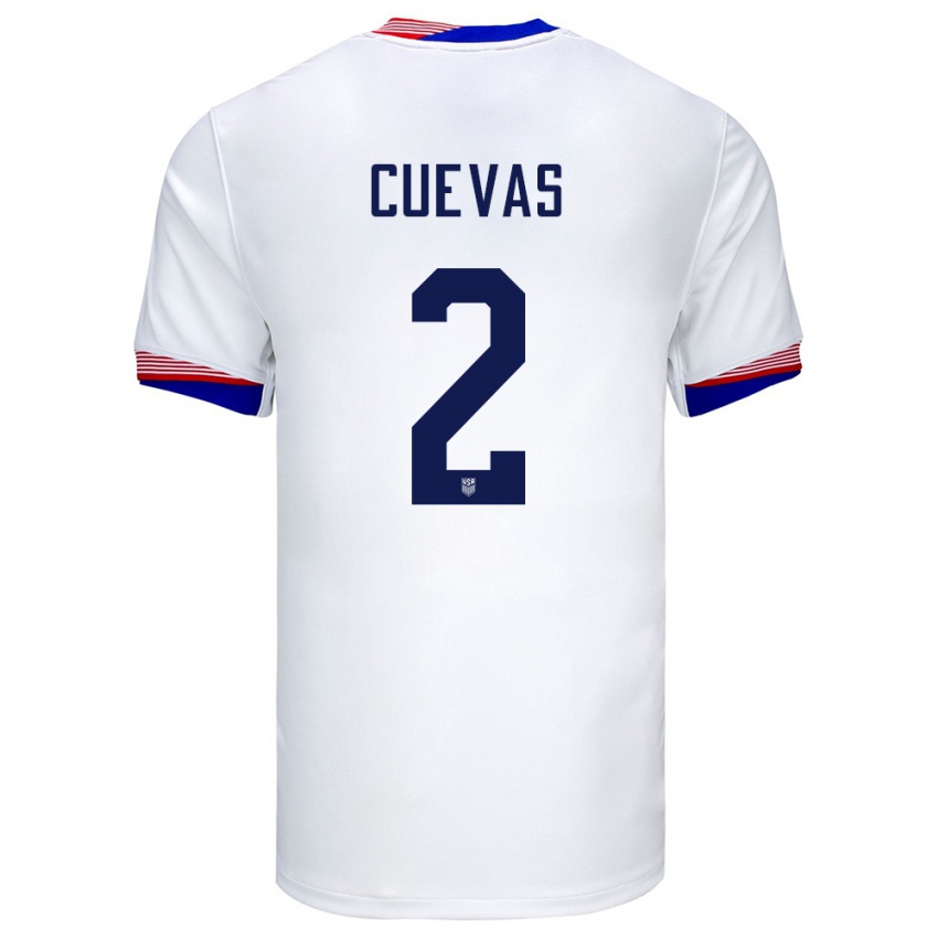 Kinder Vereinigte Staaten Mauricio Cuevas #2 Weiß Heimtrikot Trikot 24-26 T-Shirt