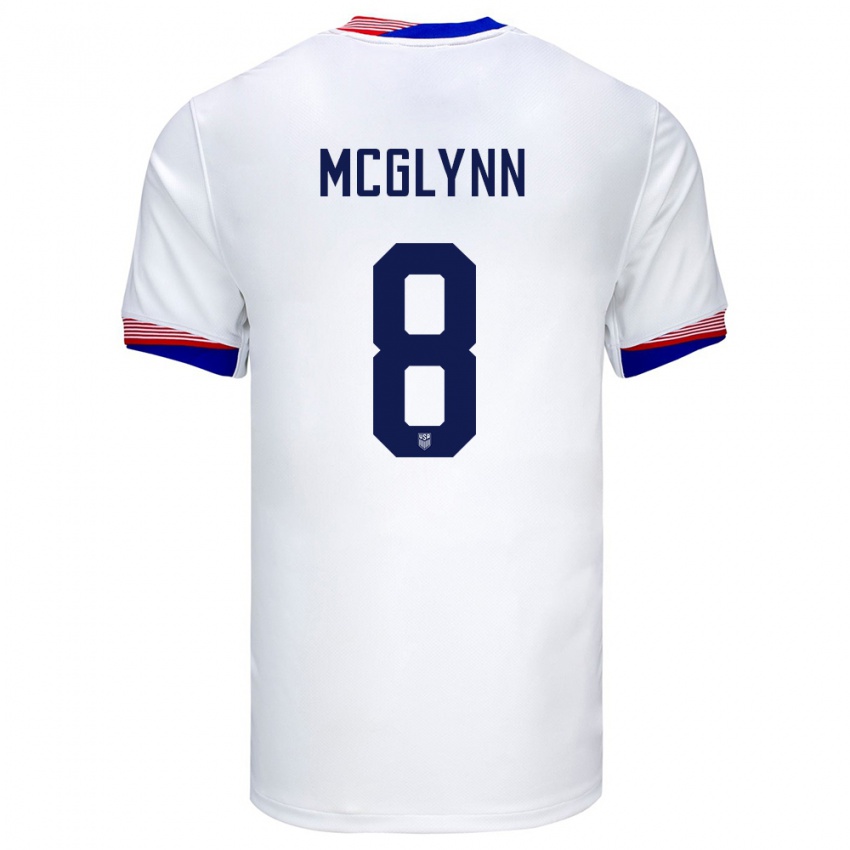 Kinder Vereinigte Staaten Jack Mcglynn #8 Weiß Heimtrikot Trikot 24-26 T-Shirt