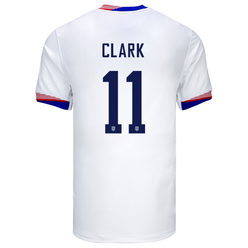 Kinder Vereinigte Staaten Caden Clark #11 Weiß Heimtrikot Trikot 24-26 T-Shirt