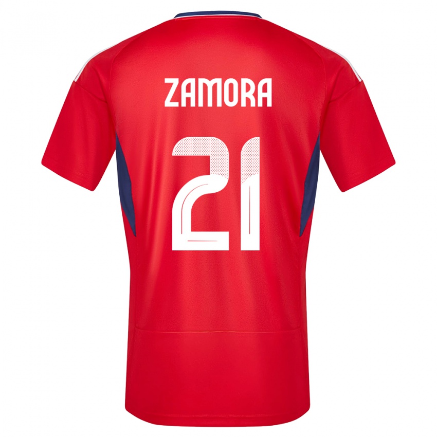 Kinder Costa Rica Alvaro Zamora #21 Rot Heimtrikot Trikot 24-26 T-Shirt