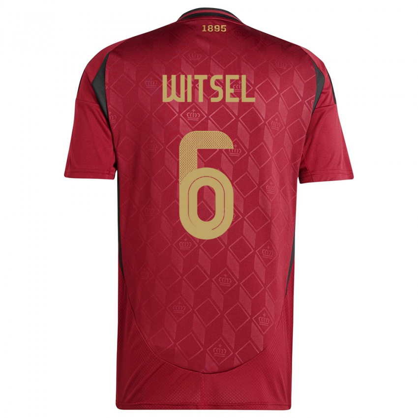 Kinder Belgien Axel Witsel #6 Burgund Heimtrikot Trikot 24-26 T-Shirt