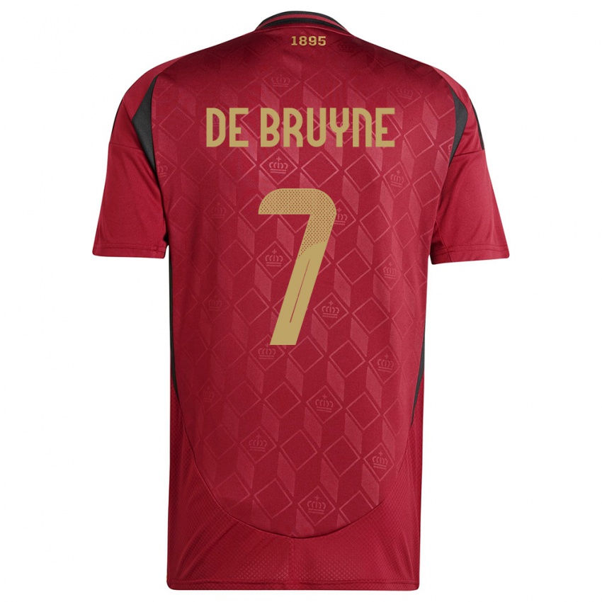 Kinder Belgien Kevin De Bruyne #7 Burgund Heimtrikot Trikot 24-26 T-Shirt