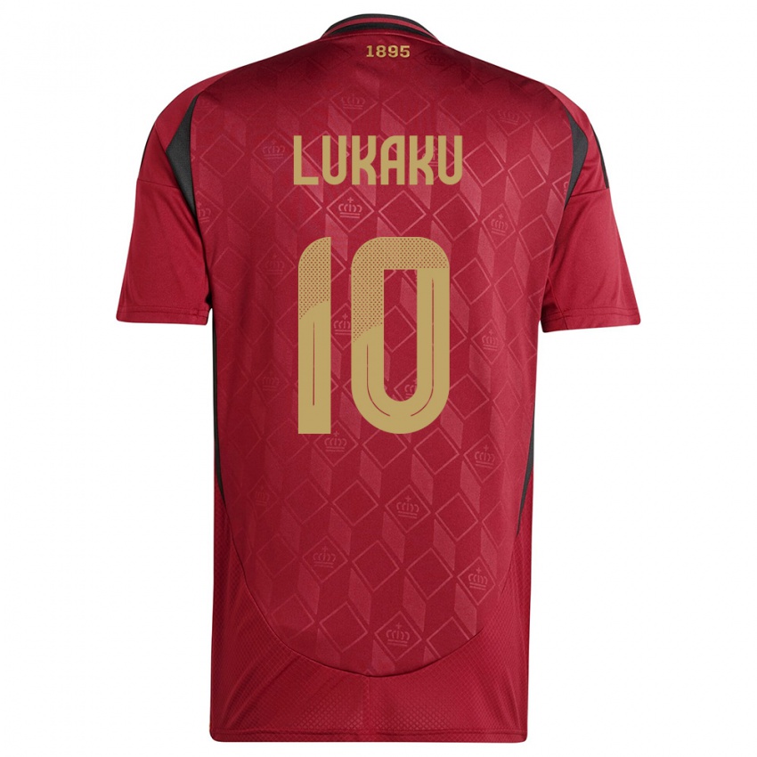 Kinder Belgien Romelu Lukaku #10 Burgund Heimtrikot Trikot 24-26 T-Shirt