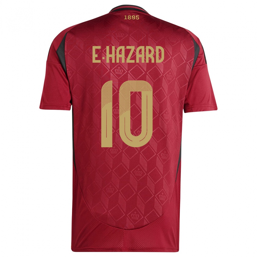 Kinder Belgien Eden Hazard #10 Burgund Heimtrikot Trikot 24-26 T-Shirt