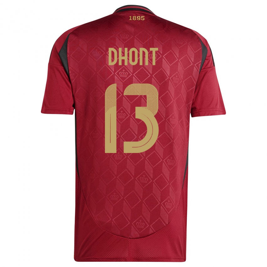 Kinder Belgien Elena Dhont #13 Burgund Heimtrikot Trikot 24-26 T-Shirt