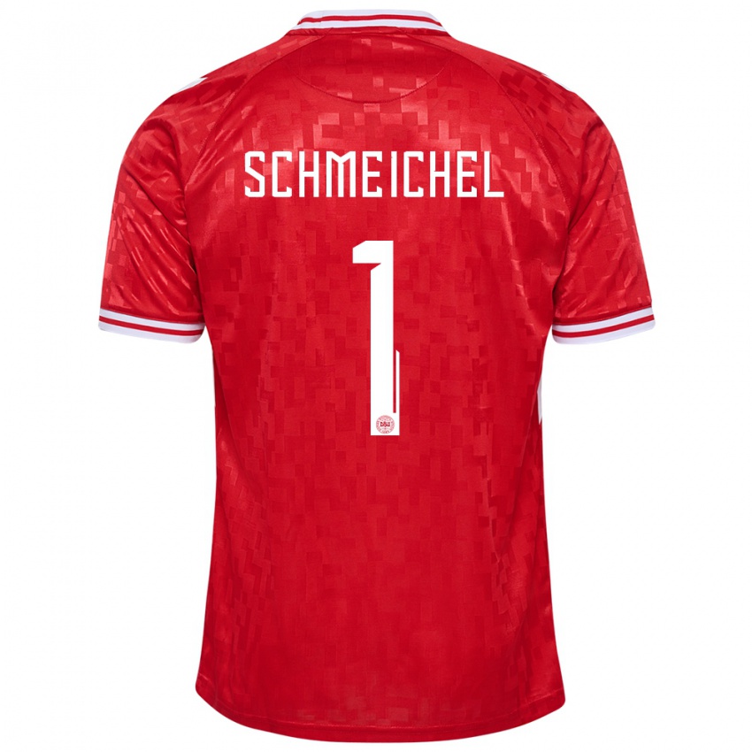 Kinder Dänemark Kasper Schmeichel #1 Rot Heimtrikot Trikot 24-26 T-Shirt