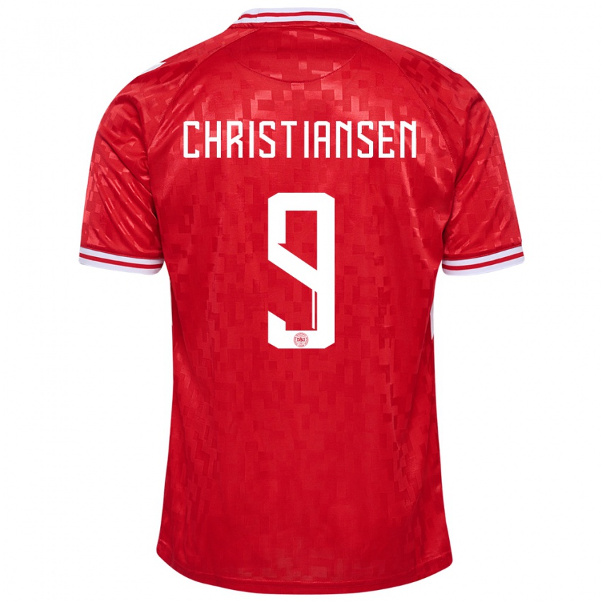 Kinder Dänemark Nanna Christiansen #9 Rot Heimtrikot Trikot 24-26 T-Shirt