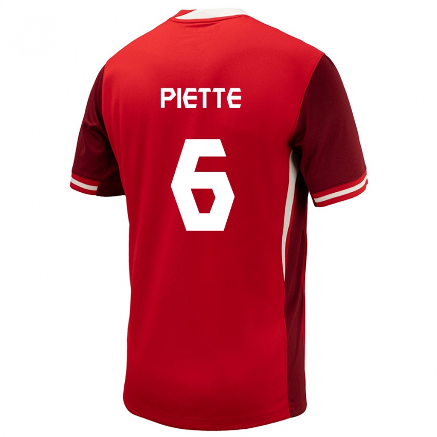 Kinder Kanada Samuel Piette #6 Rot Heimtrikot Trikot 24-26 T-Shirt