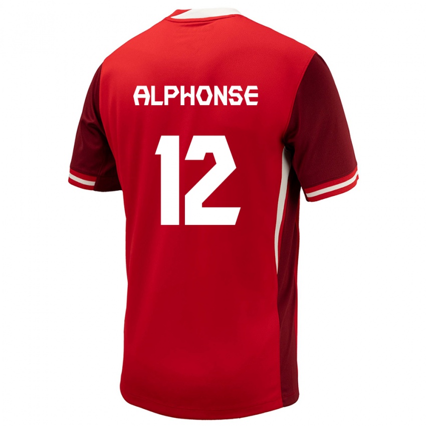 Kinder Kanada Jefferson Alphonse #12 Rot Heimtrikot Trikot 24-26 T-Shirt