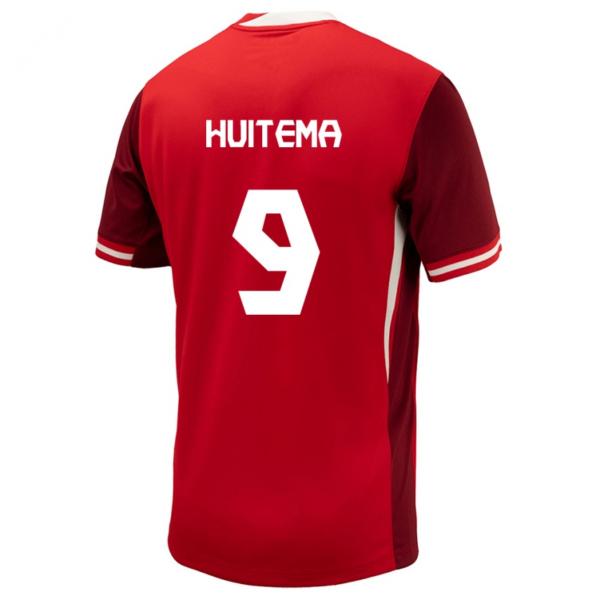 Kinder Kanada Jordyn Huitema #9 Rot Heimtrikot Trikot 24-26 T-Shirt