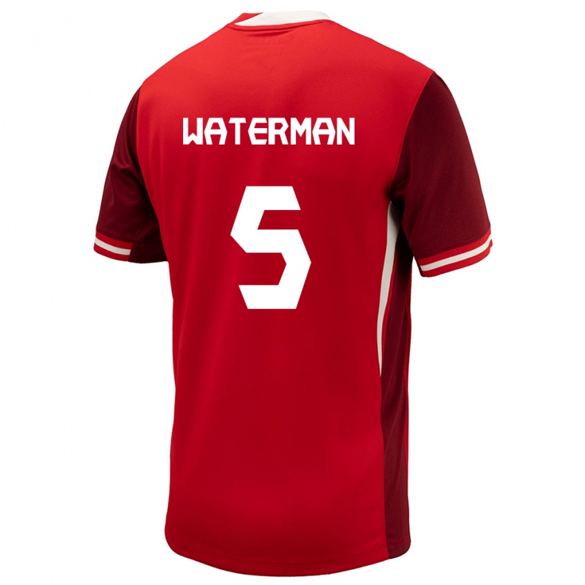 Kinder Kanada Joel Waterman #5 Rot Heimtrikot Trikot 24-26 T-Shirt