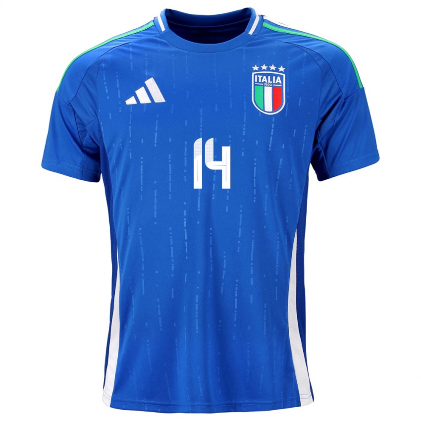 Kinder Italien Federico Chiesa #14 Blau Heimtrikot Trikot 24-26 T-Shirt