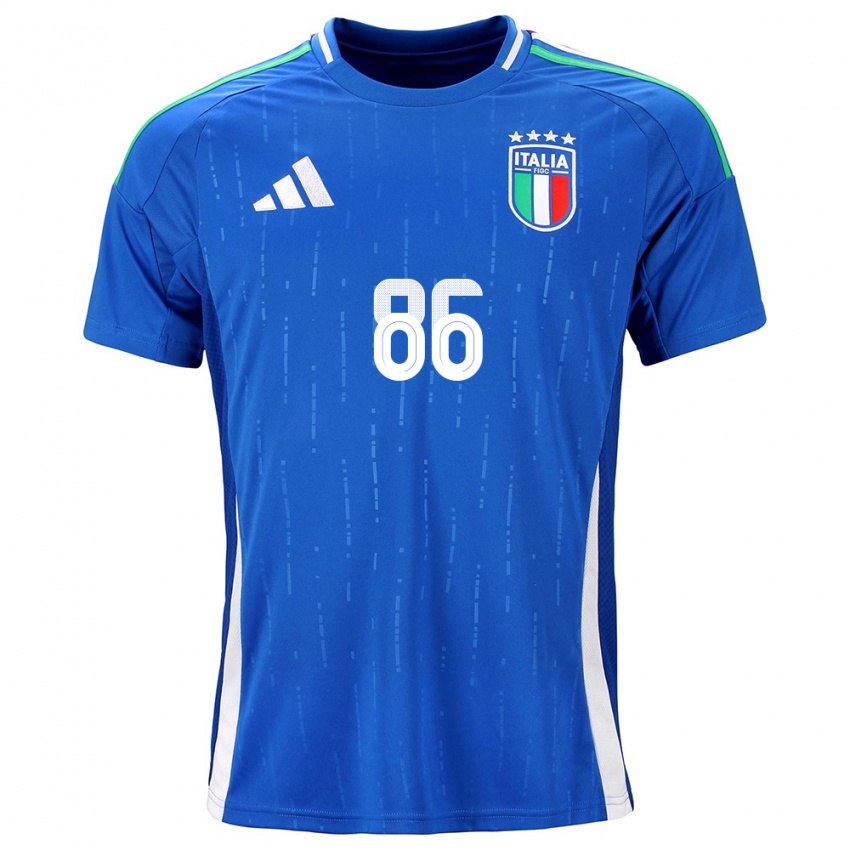 Kinder Italien Daniele Montevago #86 Blau Heimtrikot Trikot 24-26 T-Shirt