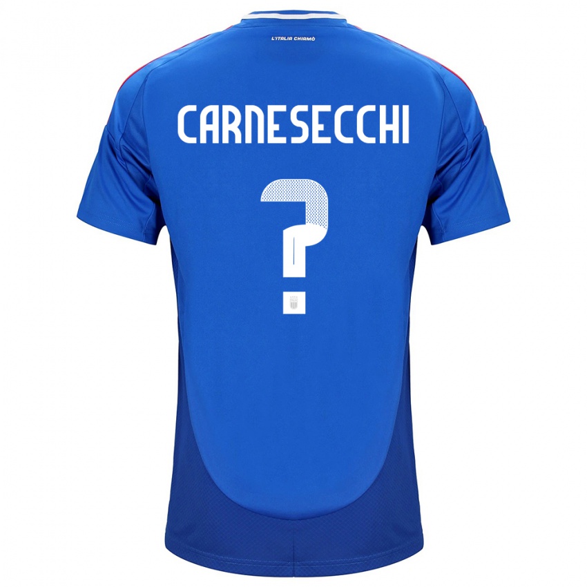 Kinder Italien Marco Carnesecchi #0 Blau Heimtrikot Trikot 24-26 T-Shirt