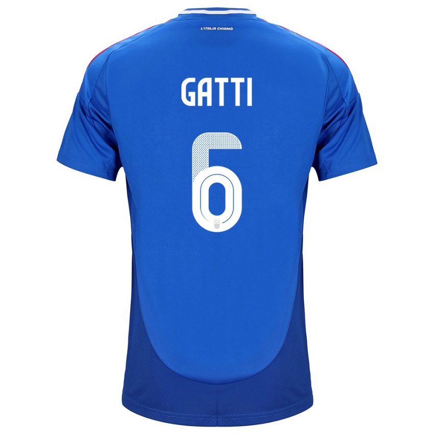 Kinder Italien Federico Gatti #6 Blau Heimtrikot Trikot 24-26 T-Shirt