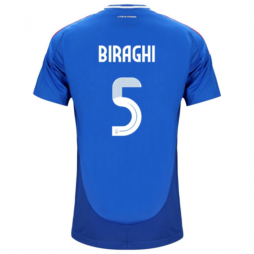 Kinder Italien Cristiano Biraghi #5 Blau Heimtrikot Trikot 24-26 T-Shirt