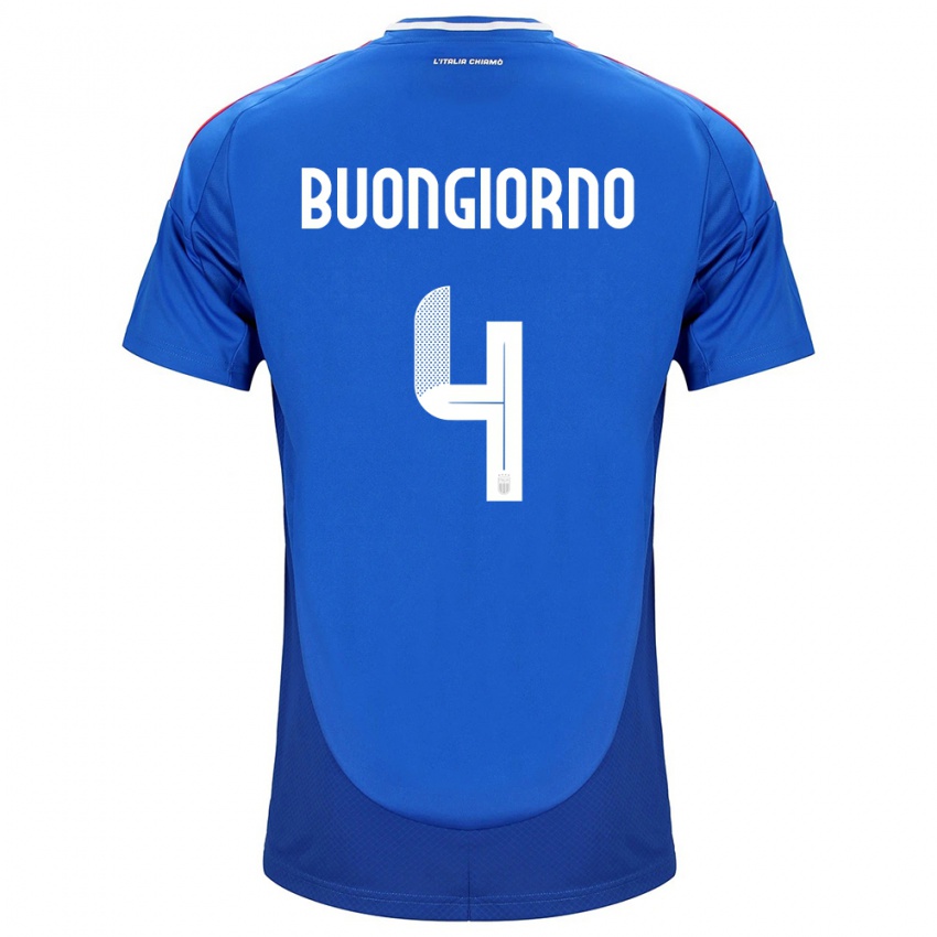 Kinder Italien Alessandro Buongiorno #4 Blau Heimtrikot Trikot 24-26 T-Shirt