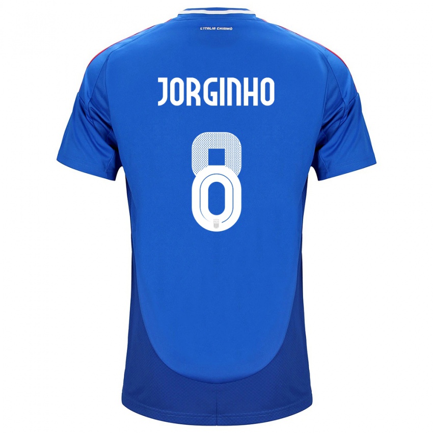 Kinder Italien Jorginho #8 Blau Heimtrikot Trikot 24-26 T-Shirt