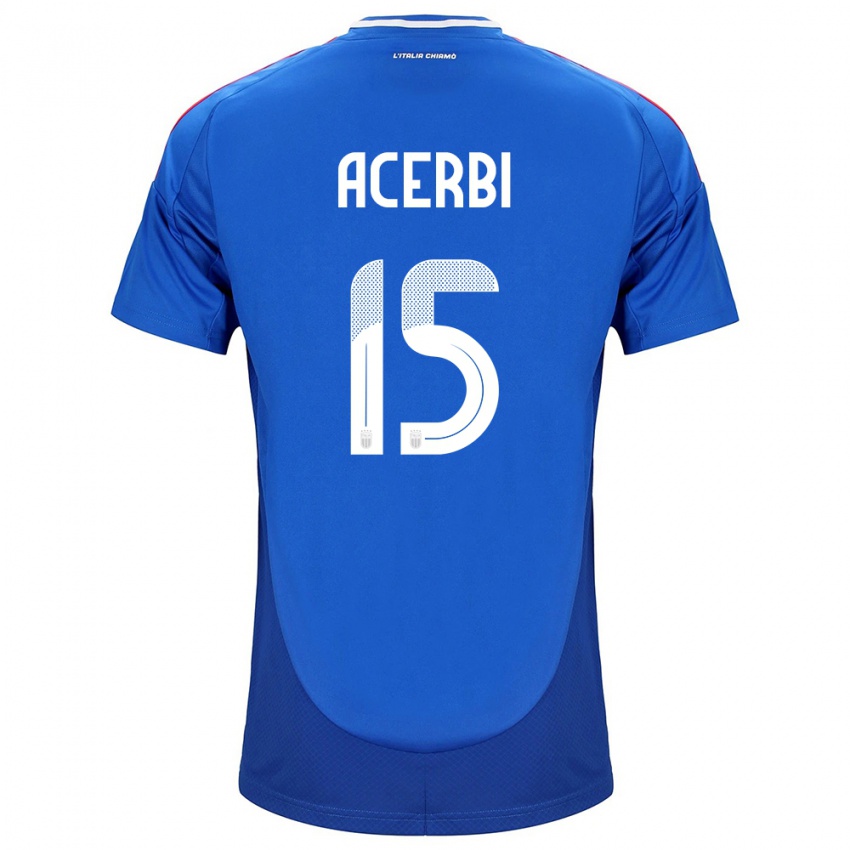 Kinder Italien Francesco Acerbi #15 Blau Heimtrikot Trikot 24-26 T-Shirt