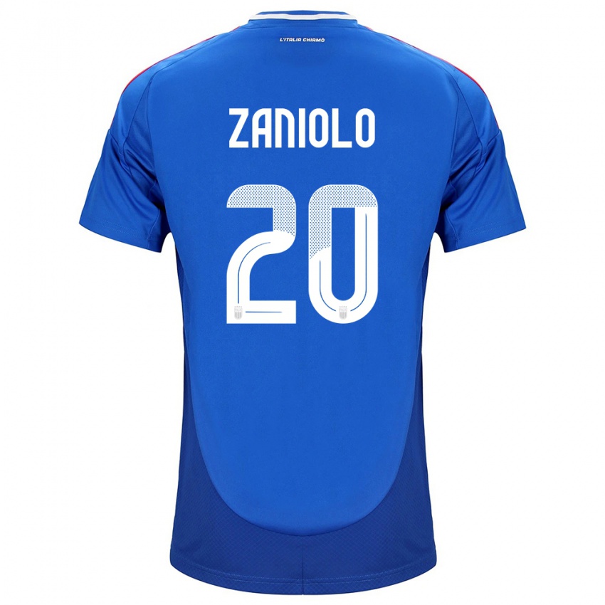 Kinder Italien Nicolò Zaniolo #20 Blau Heimtrikot Trikot 24-26 T-Shirt