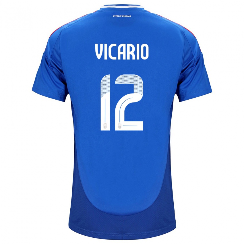 Kinder Italien Guglielmo Vicario #12 Blau Heimtrikot Trikot 24-26 T-Shirt