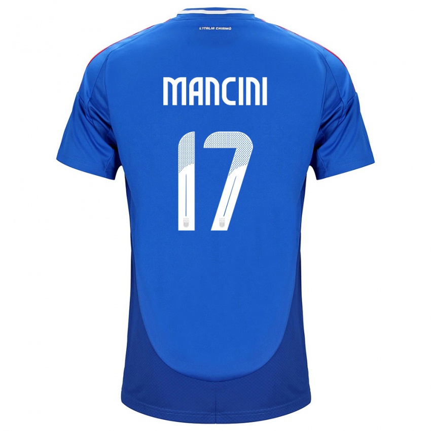 Kinder Italien Gianluca Mancini #17 Blau Heimtrikot Trikot 24-26 T-Shirt