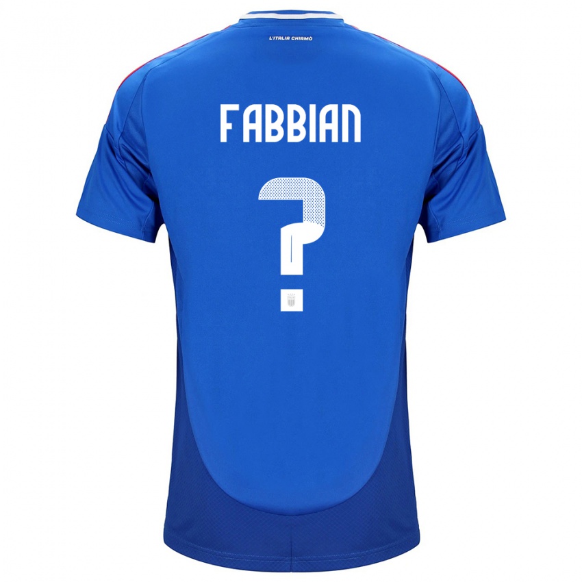 Kinder Italien Giovanni Fabbian #0 Blau Heimtrikot Trikot 24-26 T-Shirt