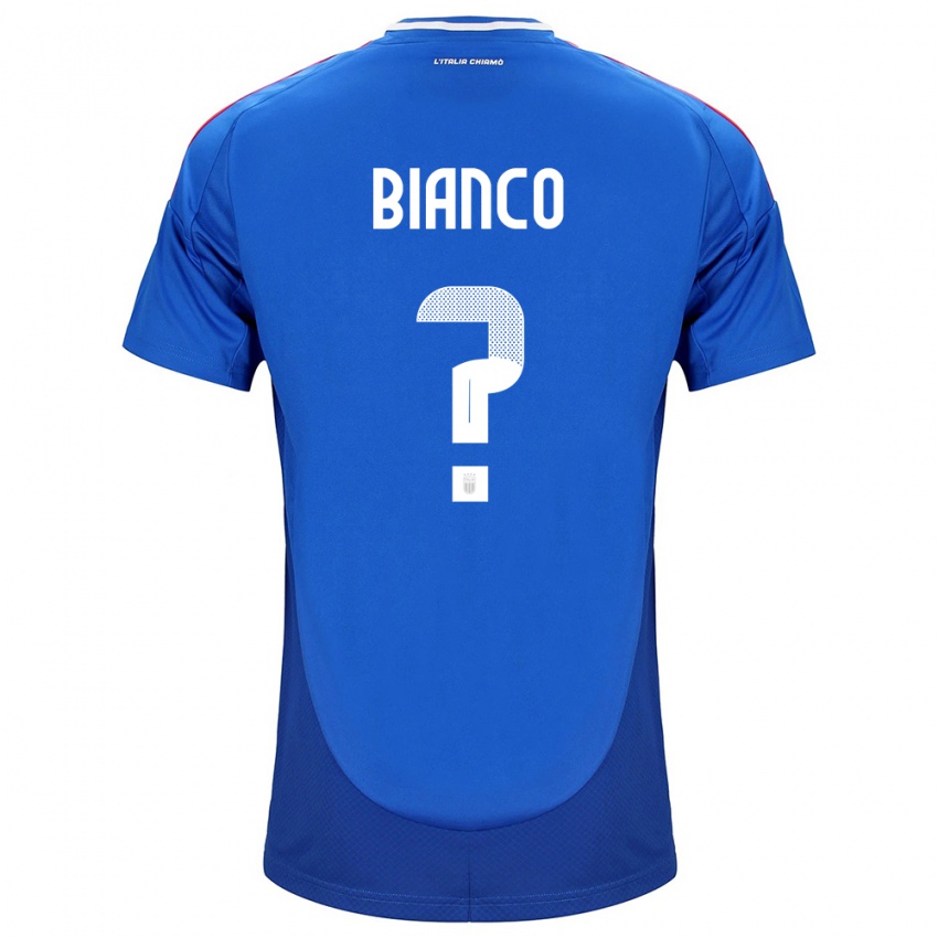 Kinder Italien Alessandro Bianco #0 Blau Heimtrikot Trikot 24-26 T-Shirt