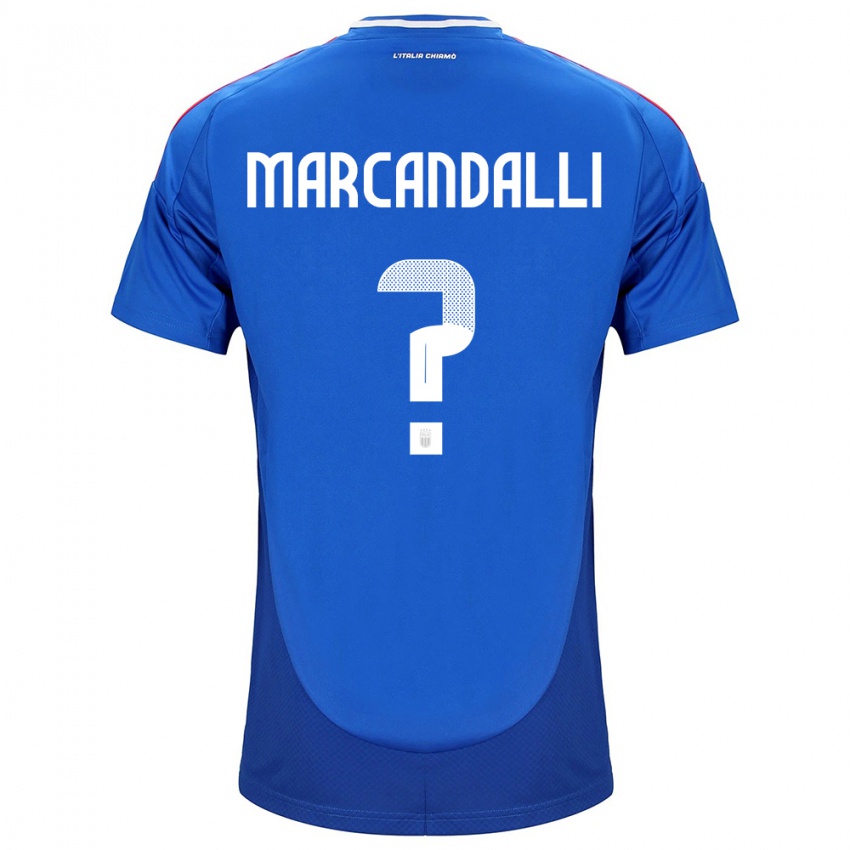 Kinder Italien Alessandro Marcandalli #0 Blau Heimtrikot Trikot 24-26 T-Shirt