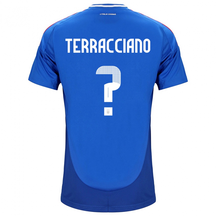 Kinder Italien Filippo Terracciano #0 Blau Heimtrikot Trikot 24-26 T-Shirt