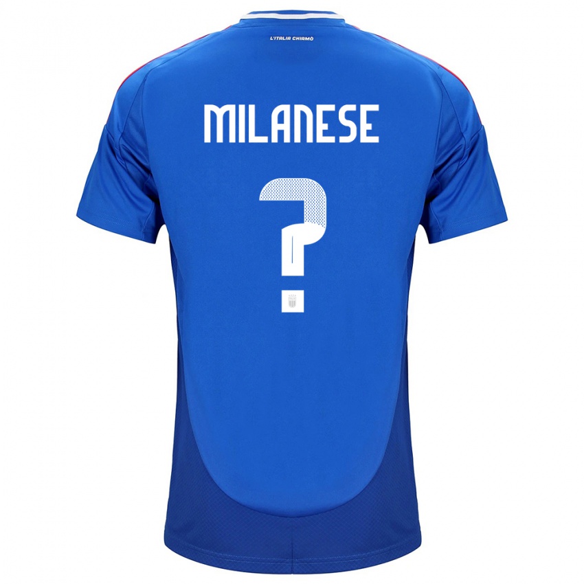 Kinder Italien Tommaso Milanese #0 Blau Heimtrikot Trikot 24-26 T-Shirt