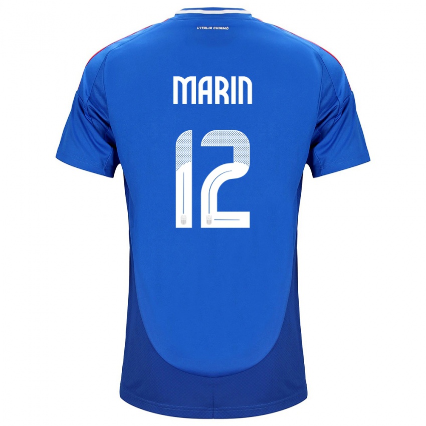 Kinder Italien Renato Marin #12 Blau Heimtrikot Trikot 24-26 T-Shirt