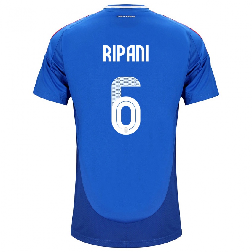 Kinder Italien Diego Ripani #6 Blau Heimtrikot Trikot 24-26 T-Shirt