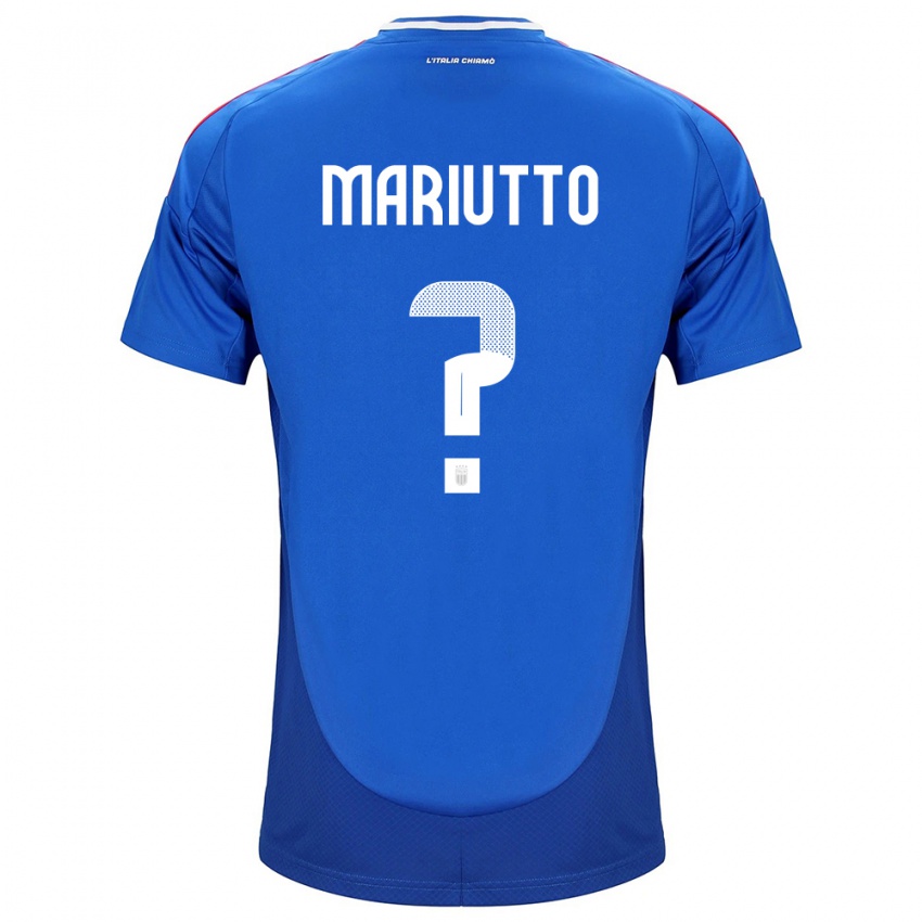 Kinder Italien Francesco Mariutto #0 Blau Heimtrikot Trikot 24-26 T-Shirt