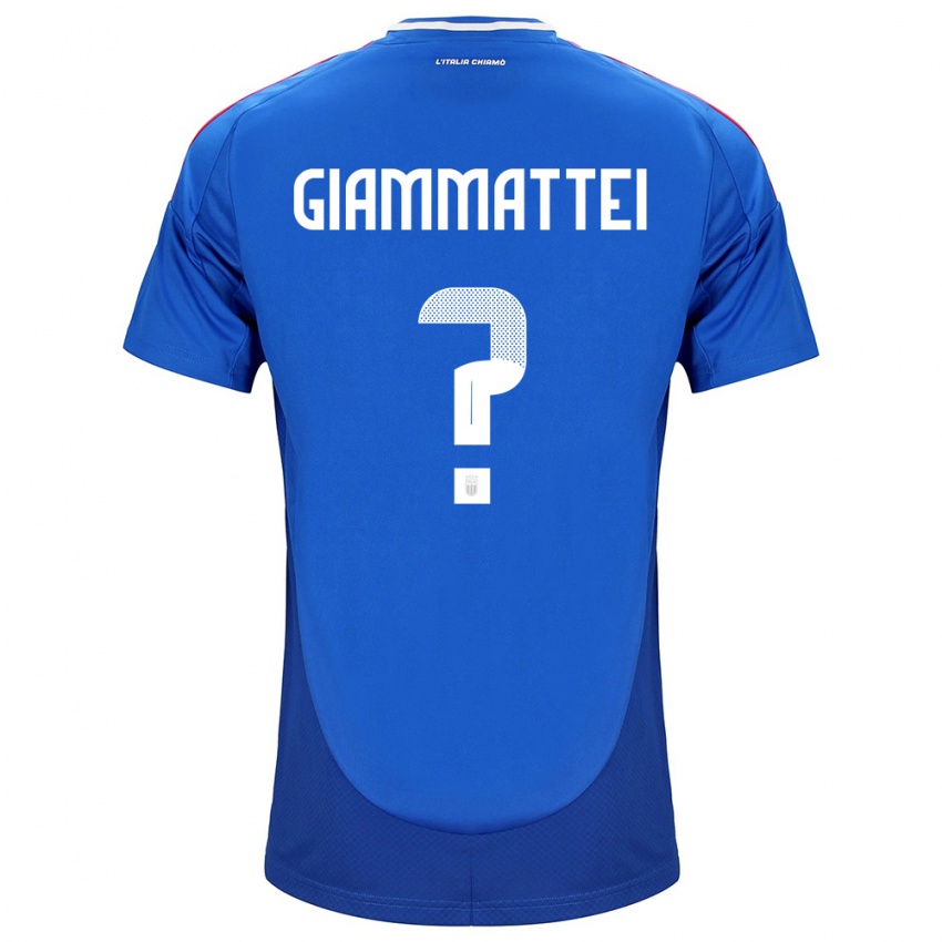 Kinder Italien Gioele Giammattei #0 Blau Heimtrikot Trikot 24-26 T-Shirt