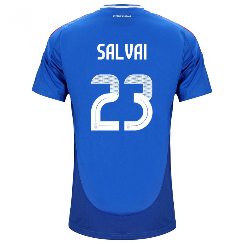 Kinder Italien Cecilia Salvai #23 Blau Heimtrikot Trikot 24-26 T-Shirt