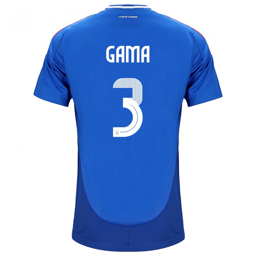 Kinder Italien Sara Gama #3 Blau Heimtrikot Trikot 24-26 T-Shirt