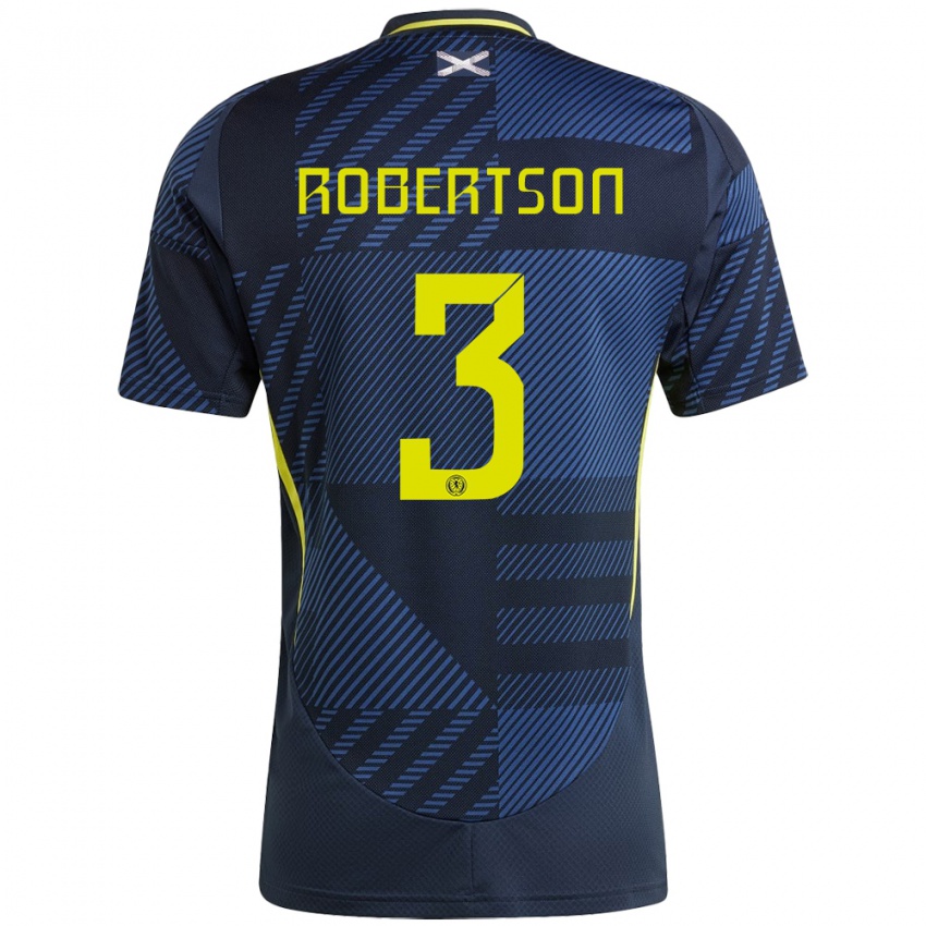 Kinder Schottland Andrew Robertson #3 Dunkelblau Heimtrikot Trikot 24-26 T-Shirt