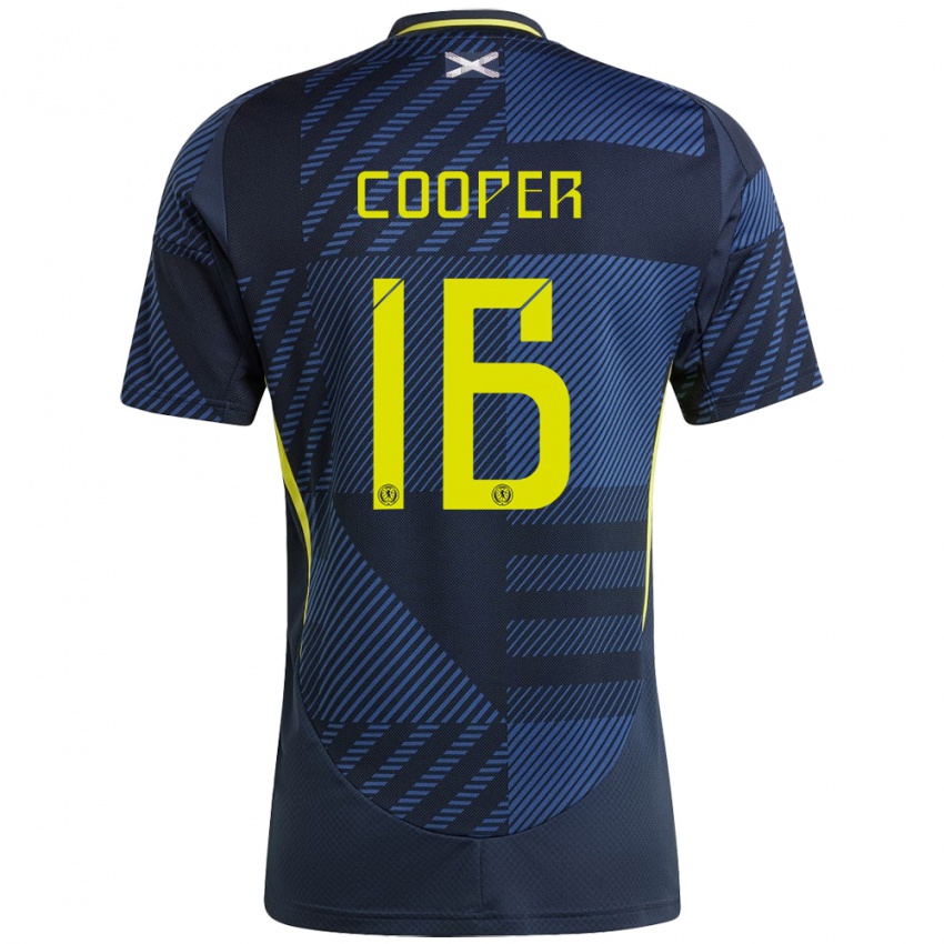 Kinder Schottland Liam Cooper #16 Dunkelblau Heimtrikot Trikot 24-26 T-Shirt