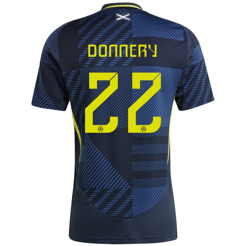 Kinder Schottland Julian Donnery #22 Dunkelblau Heimtrikot Trikot 24-26 T-Shirt