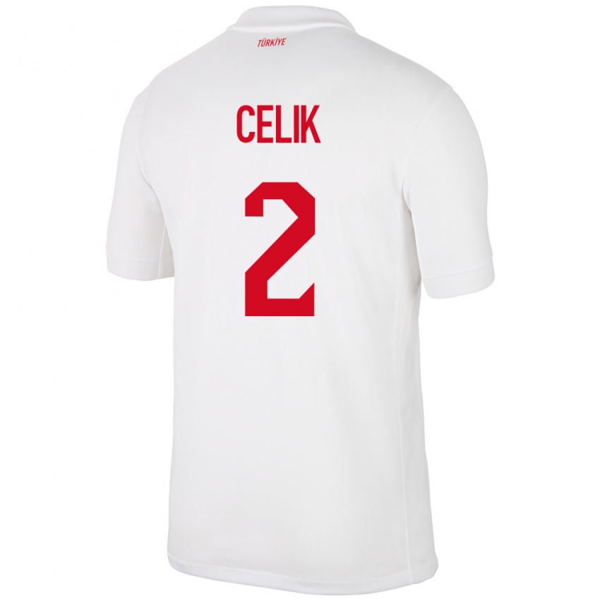 Kinder Türkei Zeki Çelik #2 Weiß Heimtrikot Trikot 24-26 T-Shirt