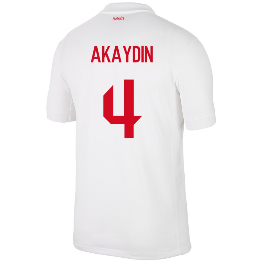 Kinder Türkei Samet Akaydin #4 Weiß Heimtrikot Trikot 24-26 T-Shirt