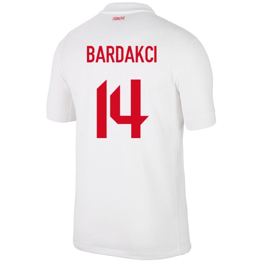 Kinder Türkei Abdülkerim Bardakcı #14 Weiß Heimtrikot Trikot 24-26 T-Shirt