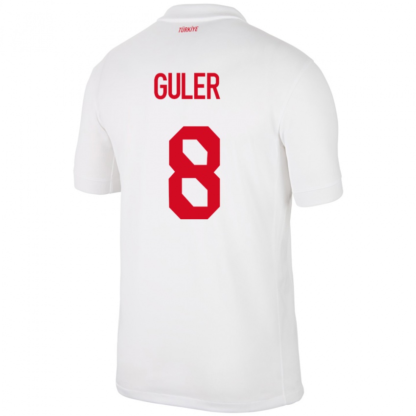 Kinder Türkei Arda Güler #8 Weiß Heimtrikot Trikot 24-26 T-Shirt