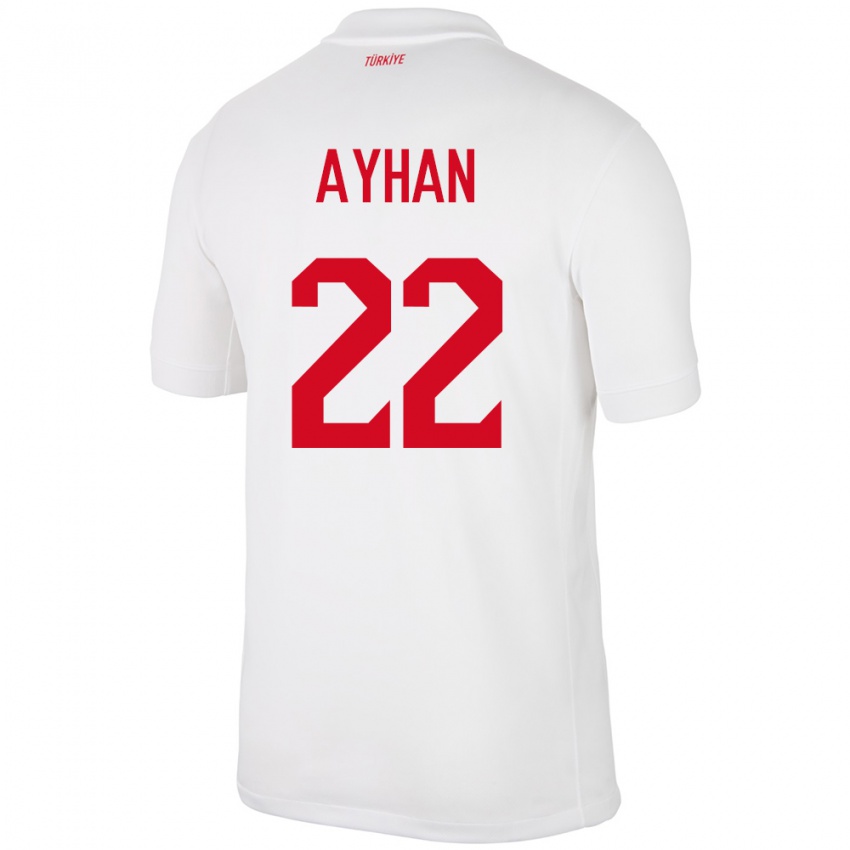 Kinder Türkei Kaan Ayhan #22 Weiß Heimtrikot Trikot 24-26 T-Shirt