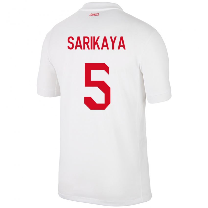 Kinder Türkei Efe Sarıkaya #5 Weiß Heimtrikot Trikot 24-26 T-Shirt