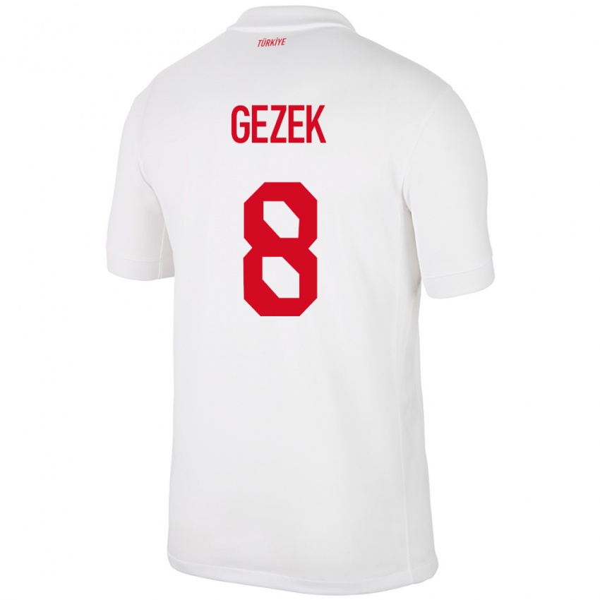 Kinder Türkei Baran Gezek #8 Weiß Heimtrikot Trikot 24-26 T-Shirt