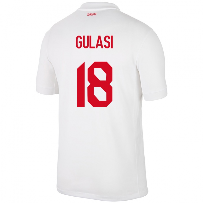 Kinder Türkei Ayman Gulasi #18 Weiß Heimtrikot Trikot 24-26 T-Shirt